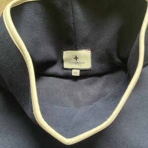 Tuckernuck Navy Poncho with Leather Trim